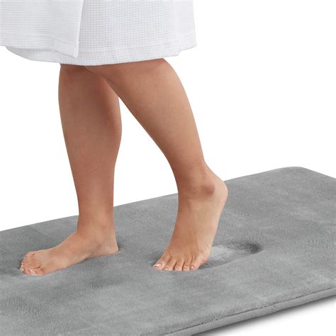 Buy Genteele Bath Mats for Bathroom Non Slip - Grey 60" x 17" Memory Foam Bathroom Rugs - Quick ...