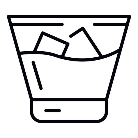 Cold whiskey glass icon, outline style 15179170 Vector Art at Vecteezy