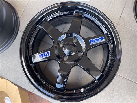 Sport rim baru 16 TE37 gloss black flow fomn edition yaris vios myvi, Auto Accessories on Carousell