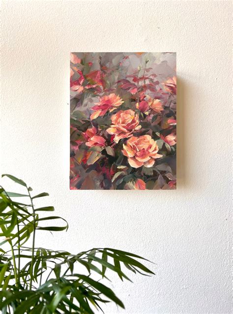 Rose Garden Original Oil Painting Original Art Floral Art - Etsy