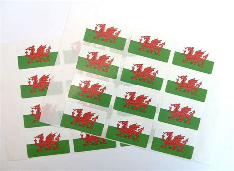 Wales Flag Stickers Welsh Dragon Labels - Various Shapes & Sizes | eBay