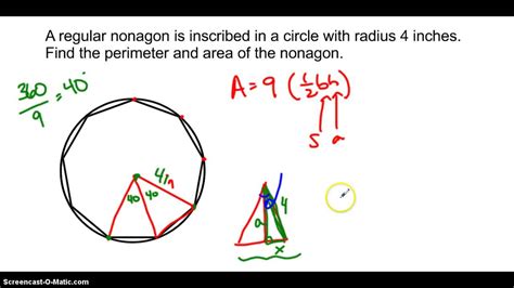 Area Of Polygon With Radius Worksheets