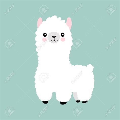 Llama cartoon cute alpaca. Lama animal vector isolated illustration. Cute funny hand drawn art ...