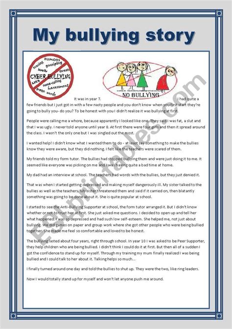 Printable Stories On Bullying