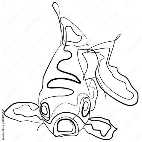 Fish one line drawing. Continuous line Sea Animal Vector Art Stock ...