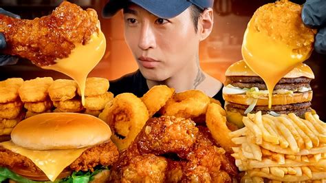 ASMR MUKBANG | Fast Food, Big Mac, Chicken Nuggets, Onion Rings, Chicken Sandwich, Wings, Fries ...