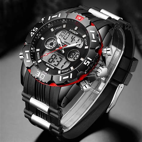 Fashion Sport Super Cool Men's Quartz Digital Watch Men Sports Watches HPOLW Luxury Brand LED ...