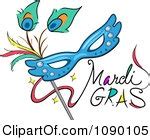 Clipart Mardi Gras Greeting With A Mask Royalty Free Vector ...