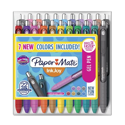 Paper Mate InkJoy Gel Pens, Medium Point, 0.7 mm, Assorted Colors, 22 Count - Walmart.com ...