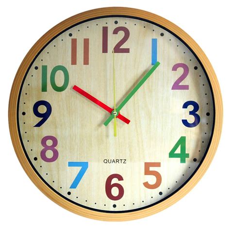 TOHOOYO Wall Clock, 12 Inch Easy to Read Silent Non-Ticking Colorful Battery Operated Clock,for ...