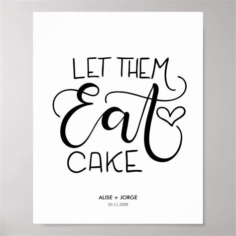 Let them eat cake - lettered - Personalized Poster | Zazzle