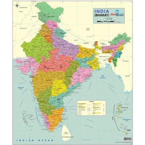 Coloured Political Map Of India