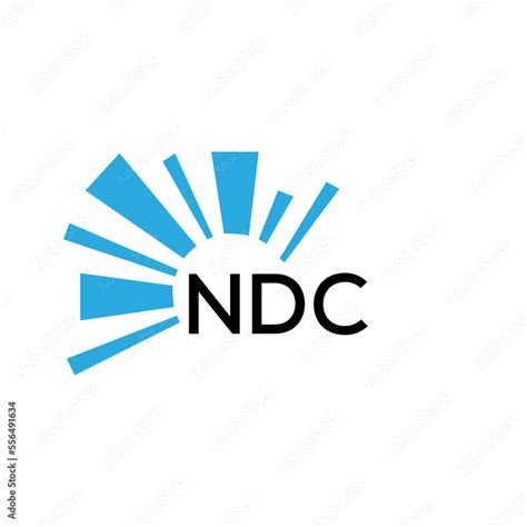 NDC letter logo. NDC blue image on white background and black letter ...