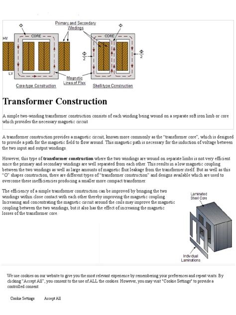 Transformer Construction and Transformer Core Design | PDF | Transformer | Inductor