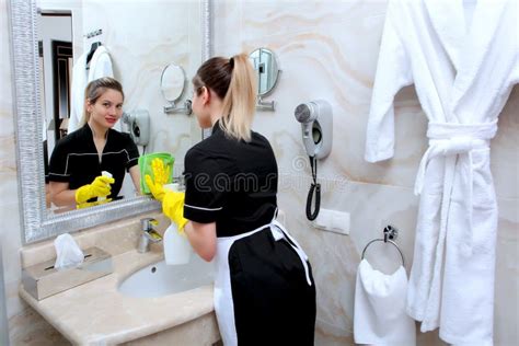 Cleaning Service In The Hotel Room. The Concept Of The Hotel Business ...