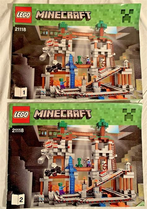 LEGO Minecraft The Mine Set #21118 **MANUALS #1 & #2 ONLY** - Instruction Manuals