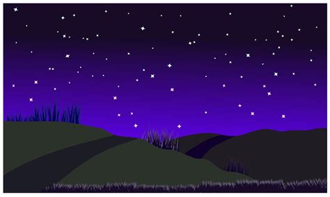 cartoon hills with night sky stars background 6869409 Vector Art at Vecteezy