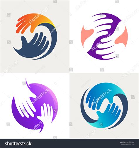 Set Hand Logo Charity Icons Stock Vector (Royalty Free) 2019072008 | Shutterstock