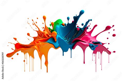 Rainbow wave. Colorful paint splash. Isolated design element on the transparent background ...