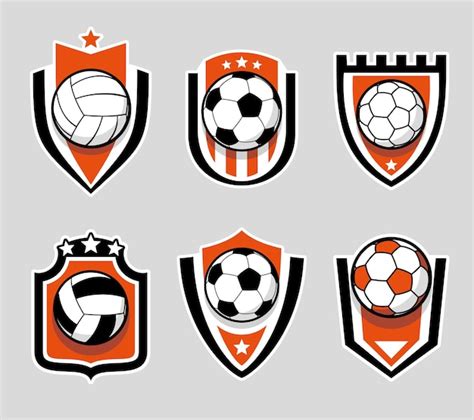 Free Vector | Soccer and football color logo set