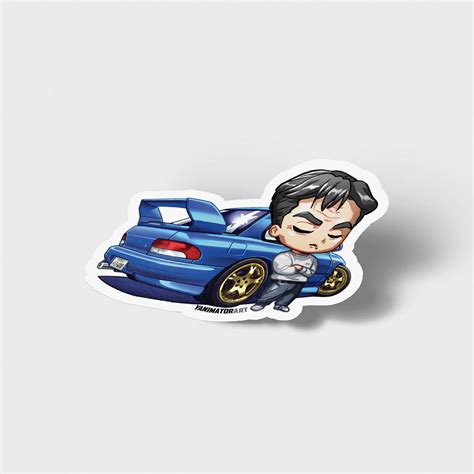 Bunta Fujiwara Subaru GC8 Impreza WRX STI Type R Blue Character Vinyl ...