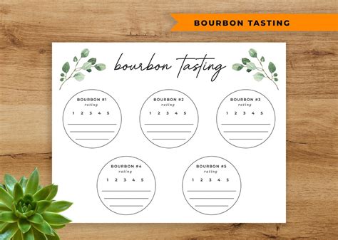 Bourbon Tasting Notes, Printable Bourbon Tasting Placemat, Rate Your Bourbon Sheet, Bourbon ...