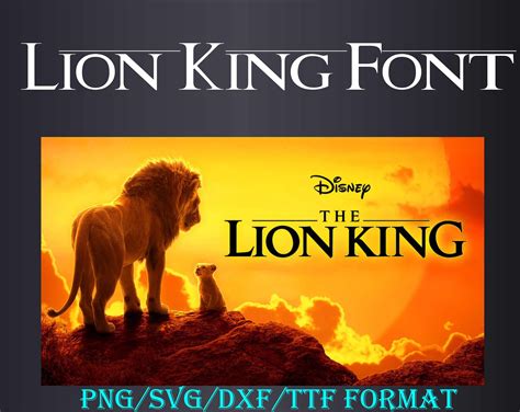 Lion King font svg png dxf ttf format font svg png dxf | Etsy