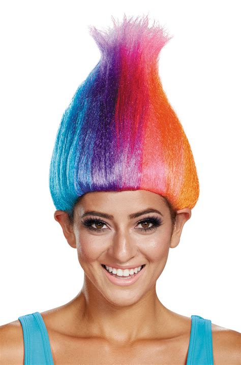 Rainbow Licensed Adult Troll Wig - PureCostumes.com