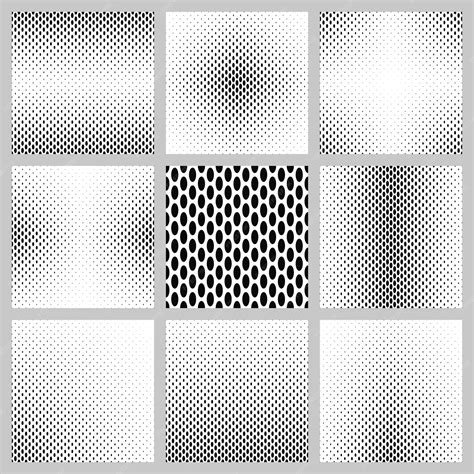 Premium Vector | Black and white ellipse pattern background design set