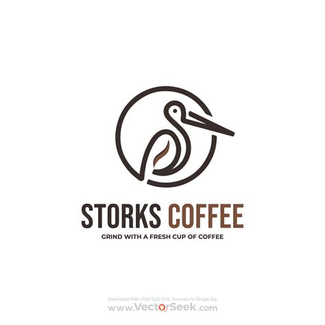 Storks Coffee Logo Template - (.Ai .PNG .SVG .EPS Free Download)