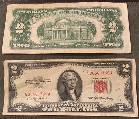 1953 2 Dollar Bill United States Note Red Seal | Etsy