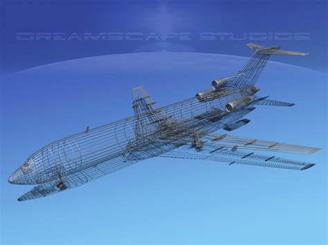 3d model airline boeing 727 727-200