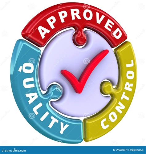 Quality Control Approved. the Check Mark in the Form of a Puzzle Stock Illustration ...