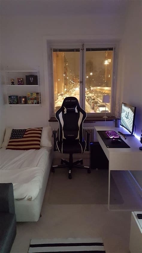 Cozy Bedroom Setup with Desk and Computer