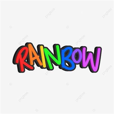 Rainbow Words Clipart Hd PNG, Rainbow Word Art, Lettering, Graffiti, Caligraphy PNG Image For ...