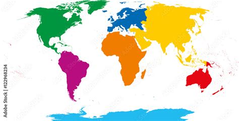 World Map Colored Continents – Get Map Update