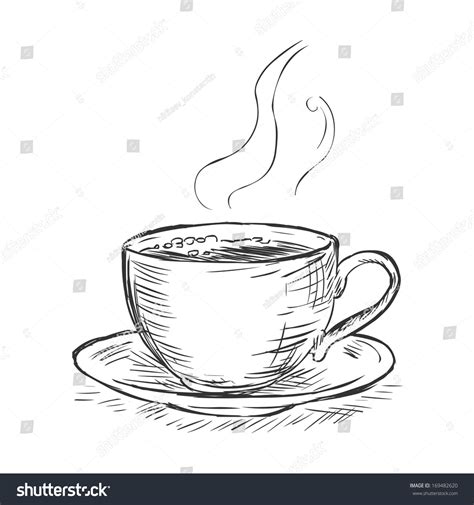 Vector Sketch Illustration Cup Coffee Stock Vector (Royalty Free ...