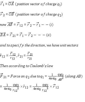 Please explain the coloumb law in vector form in simple way - Physics - Electric Charges And ...