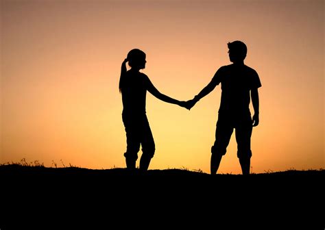 Free Two People Holding Hands Silhouette, Download Free Two People ...