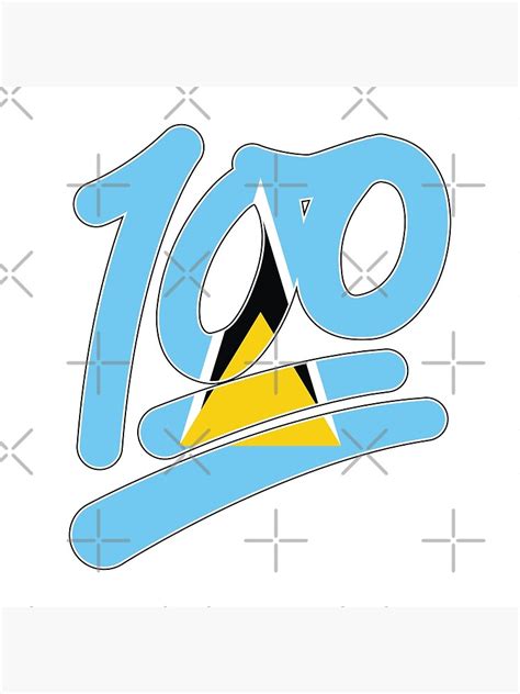 "St Lucia flag 100 emoji" Poster for Sale by identiti | Redbubble