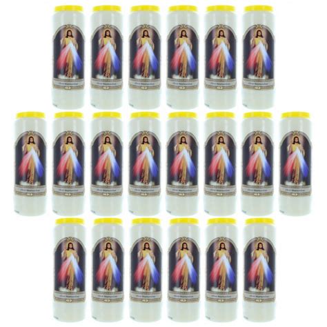 Set of 20 Novena Candles of the Merciful Christ 17,5cm