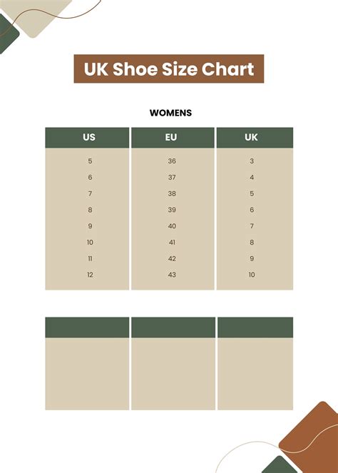 Shoe Size Chart in Illustrator, PDF - Download | Template.net