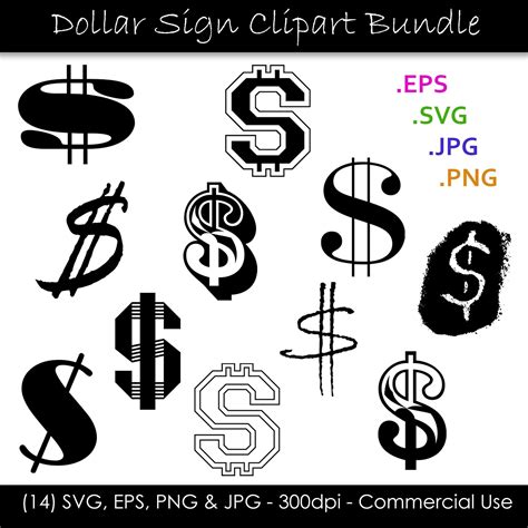 Dollar Sign SVG Bundle Dollar Sign Clip Art Dollar Sign - Etsy Finland