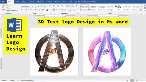 Ms word Tutorial-3D Text Logo Design in Microsoft Office word || Best Logo Design || Logo Making ...