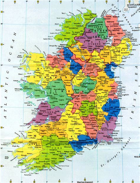 Printable Map Of Ireland With Cities