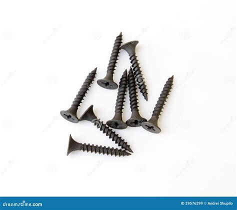 Black screws stock image. Image of close, construction - 29576299