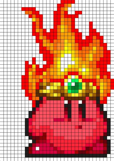 Fire Kirby Perler Bead Pattern | pixel art | Pinterest | Needlepoint ...