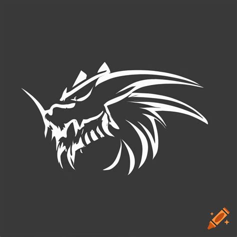 Black and white simplistic dragon logo on Craiyon