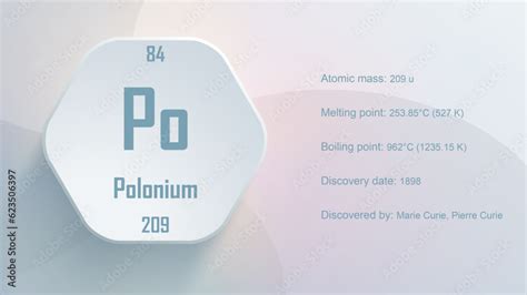 Modern periodic table element Polonium 3D Vector Illustration Stock ...