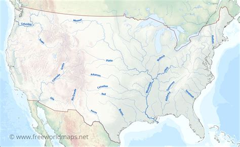 United State Map Rivers Carolina Map